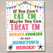 Cookie Booth Sign, If You Can't Eat 'Em Treat 'Em, Donate Cookies For Hometown Heroes Police, Printable Cookie Drop Banner, INSTANT DOWNLOAD