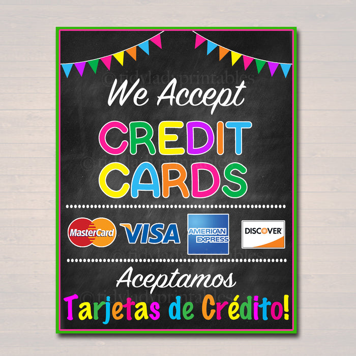 PRINTABLE Credit Card Sign, Fundraising Booth, Bake Sale, Cookie Booth Sign We Accept Credit Cards Scouts Cookie Banner, Cookie Booth Poster