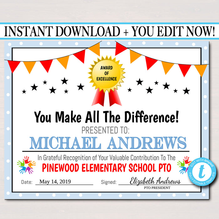 PTO PTA Certificate Of Achievement Printable Template — TidyLady Printables pto-pta-certificate-of-achievement-printable-template-tidylady-printables