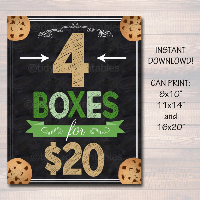 Cookie Booth Price Sign, Stop Cookies Sold Here, Printable Cookie Drop Banner, Cookie Booth Sales Poster, INSTANT DOWNLOAD Fundraiser Booth