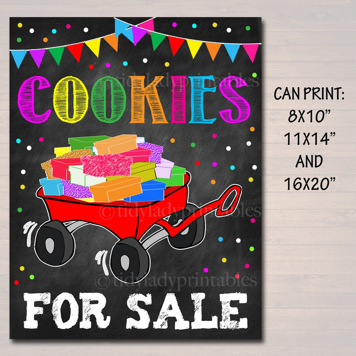 Cookie Walk Sign, Stop Cookies Sold Here, Printable Cookie Wagon Sales Banner, Cookie Booth Poster,  Fundraiser Booth Sign