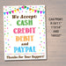 PRINTABLE Credit Card Sign, Fundraising Booth, Bake Sale, Cookie Booth Sign We Accept Credit Cards Scouts Cookie Banner, Cookie Booth Poster
