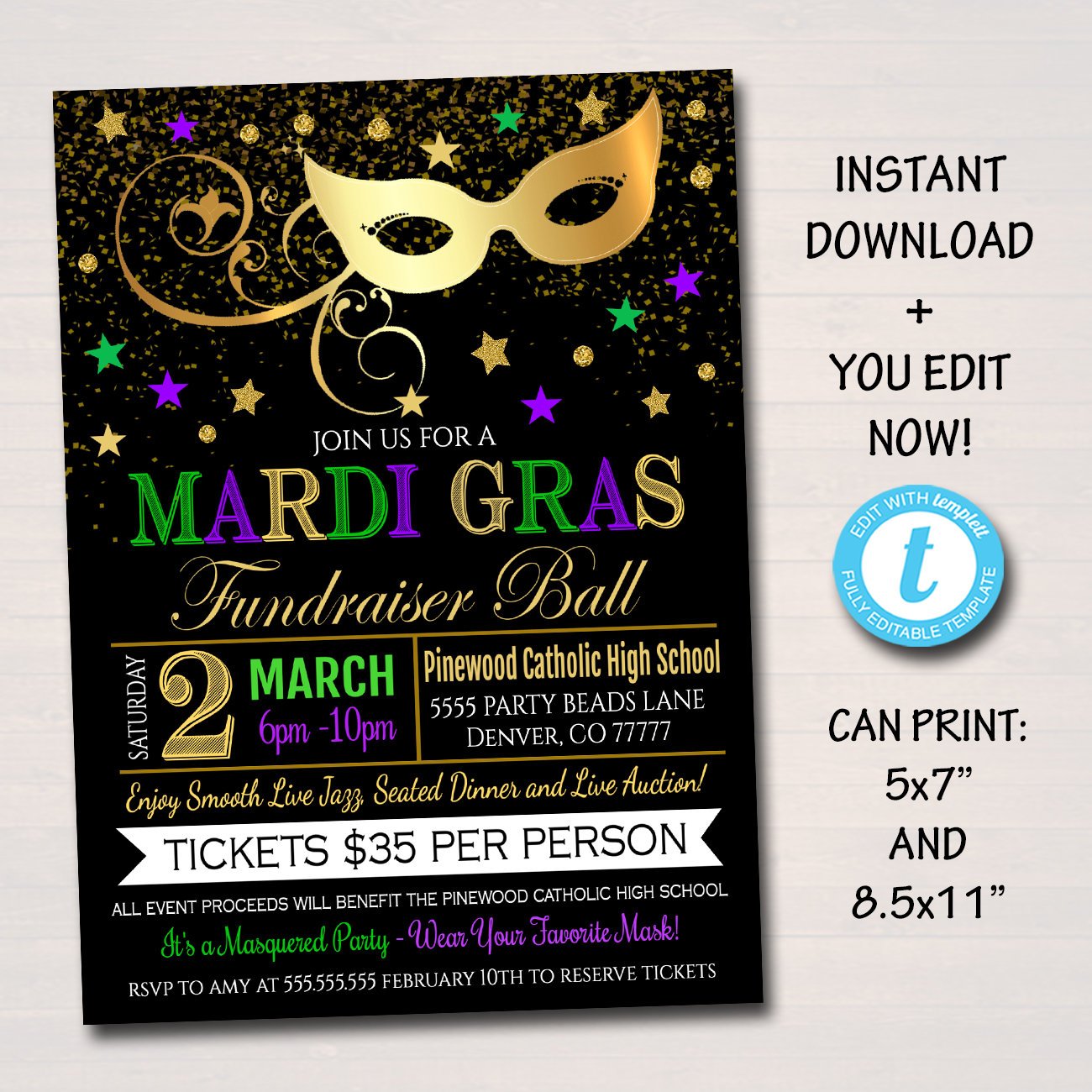 mardi-gras-invitation-flyer-masquerade-ball-formal-invite-catholic-c-tidylady-printables for Free Printable Mardi Gras Invitations Mardi Gras Invitation Flyer, Masquerade Ball Formal Invite, Catholic C — TidyLady Printables for Free Printable Mardi Gras Invitations