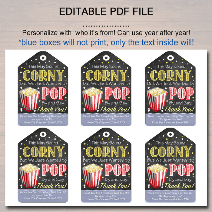 Popcorn Thank You Tag, Teacher Appreciation | TidyLady Printables popcorn-thank-you-tag-teacher-appreciation-tidylady-printables