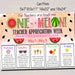 EDITABLE Teacher Appreciation Week Itinerary Poster, Summer One in a Melon Theme Schedule of Events, INSTANT DOWNLOAD, Fundraiser Printables