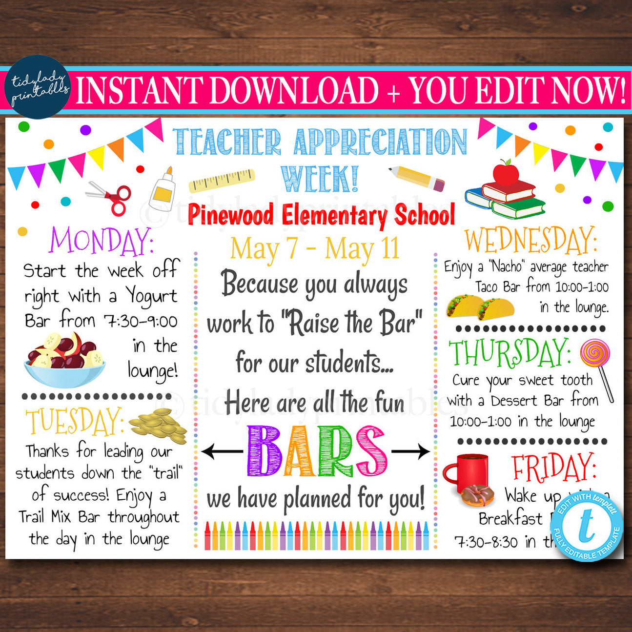 Raise The Bar Theme - Teacher Appreciation Week Printable — TidyLady ...