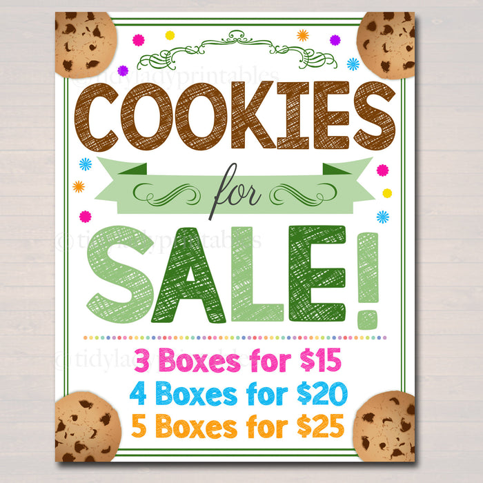 Cookie Booth Price Sign, Stop Cookies For Sale! Printable Cookie Drop Banner, Cookie Booth Sales Poster, INSTANT DOWNLOAD Fundraiser Booth