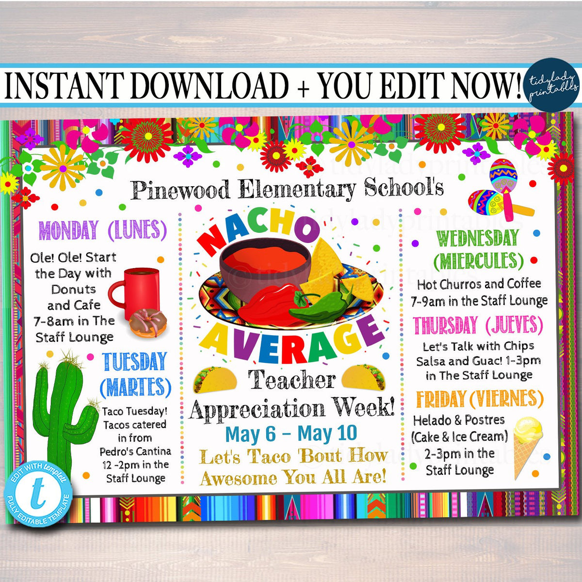 Nacho Average Theme - Teacher Appreciation Week Printable — TidyLady ...