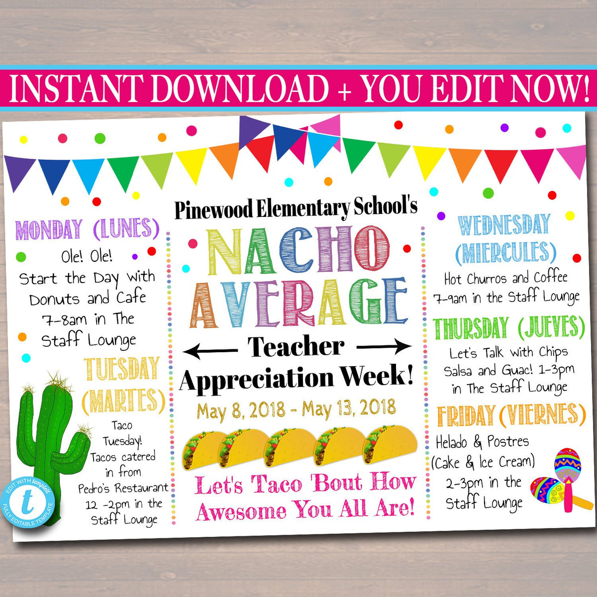 Nacho Average Theme - Teacher Appreciation Week Printable — TidyLady ...
