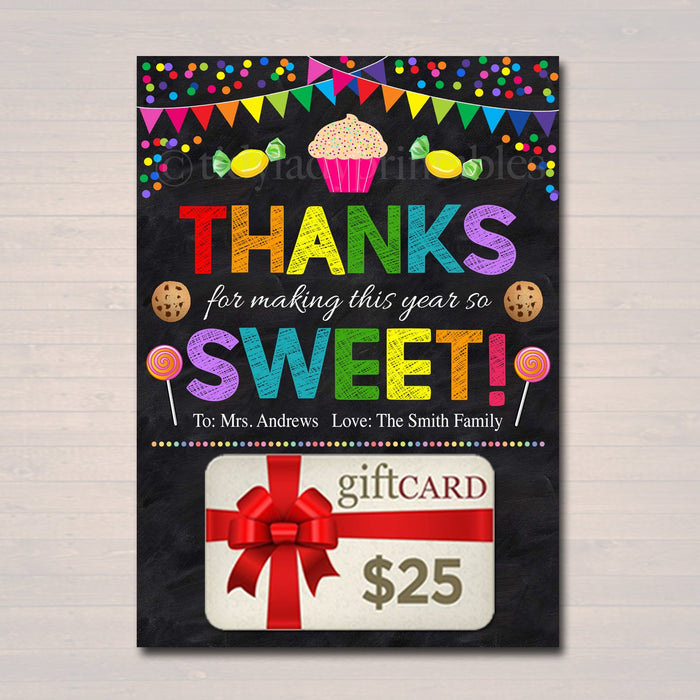 Teacher & Staff Appreciation Week Sweet Treat Gift Card Holder