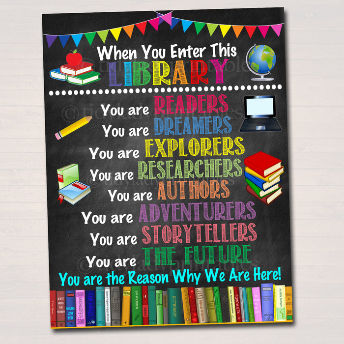 When You Enter This Library Poster | TidyLady Printables