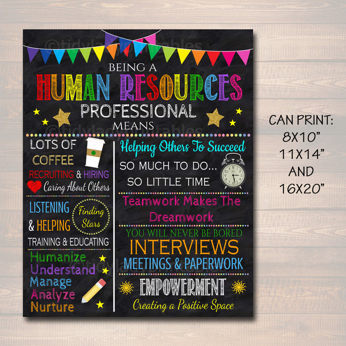 Human Resources Professional Inspirational Art, HR Manager Gift, Office Decor Printable Wall Art, , Hr Assistant Poster Gift