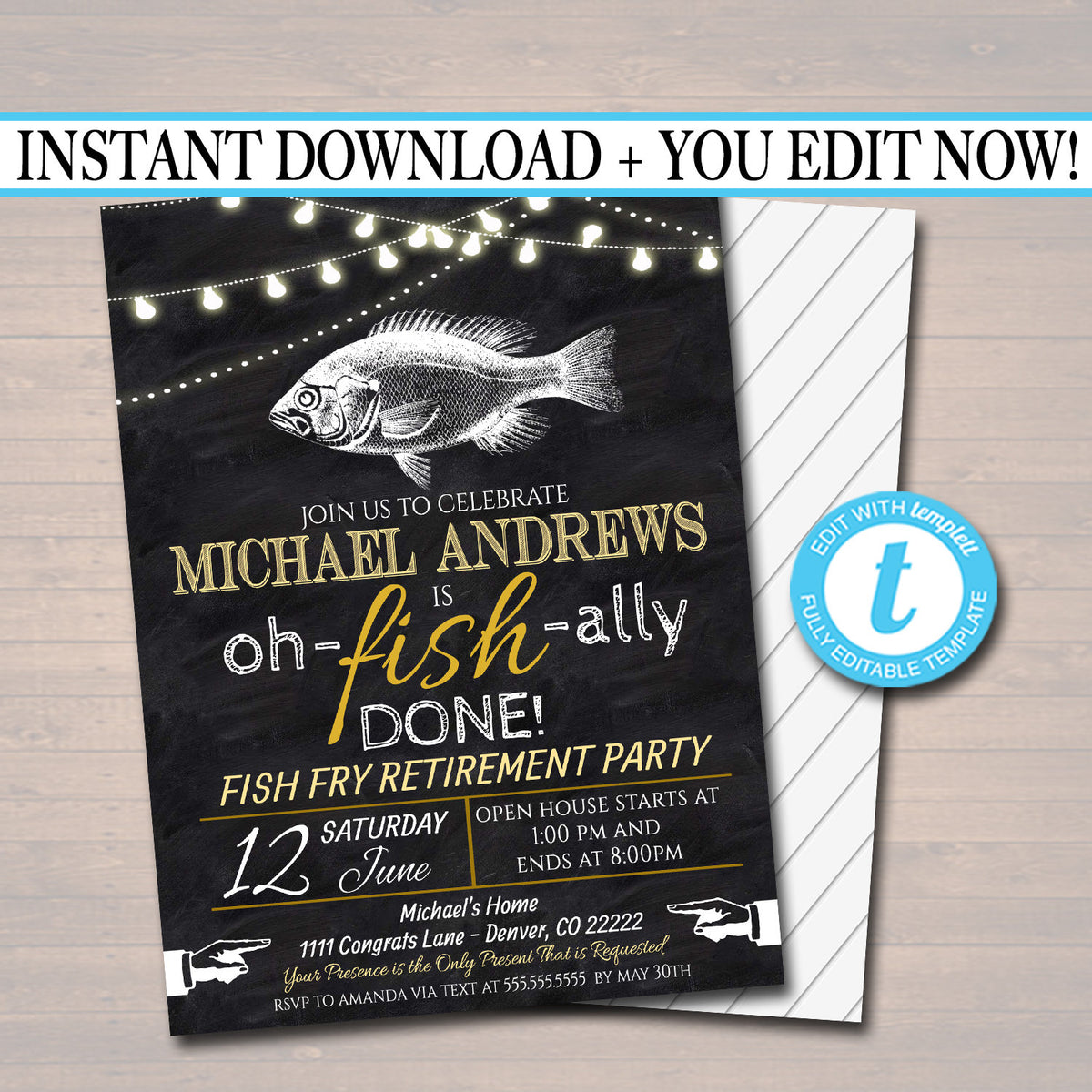 Fish Graduation Invites Fishing Graduation Invitation