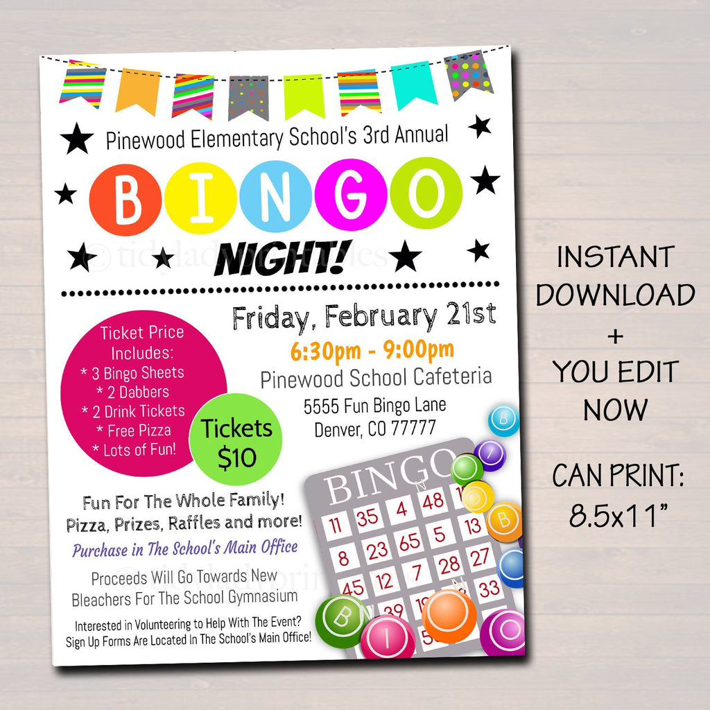 PTO Fundraising Events Flyers & Invites | TidyLady Printables