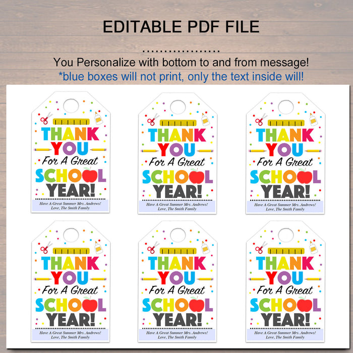 Teacher Appreciation Gift Tag | TidyLady Printables