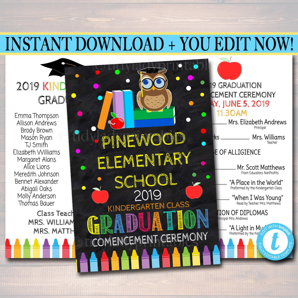 School Graduation Ceremony Program | TidyLady Printables school-graduation-ceremony-program-tidylady-printables