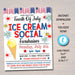 EDITABLE Patriotic Ice Cream Social, Block Party Invite, Fundraiser Summer Party, 4th of July, Memorial Day Flyer Printable INSTANT DOWNLOAD