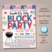 EDITABLE Patriotic Neighborhood Block Party Invite, Printable, Bbq Picnic Summer Party, 4th of July, Memorial Day Flyer, INSTANT DOWNLOAD