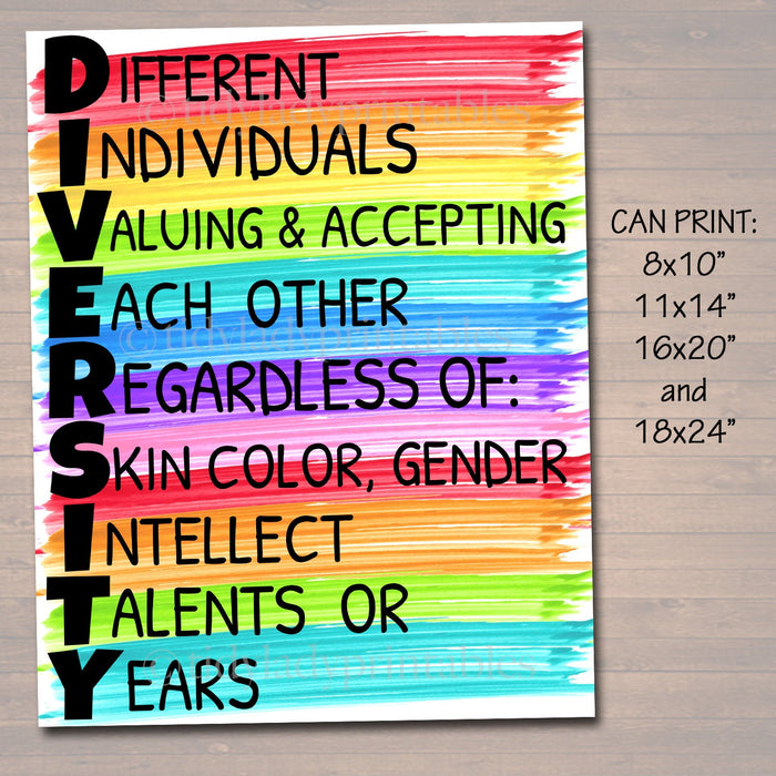 Diversity Acronym Classroom Poster | TidyLady Printables diversity-acronym-classroom-poster-tidylady-printables