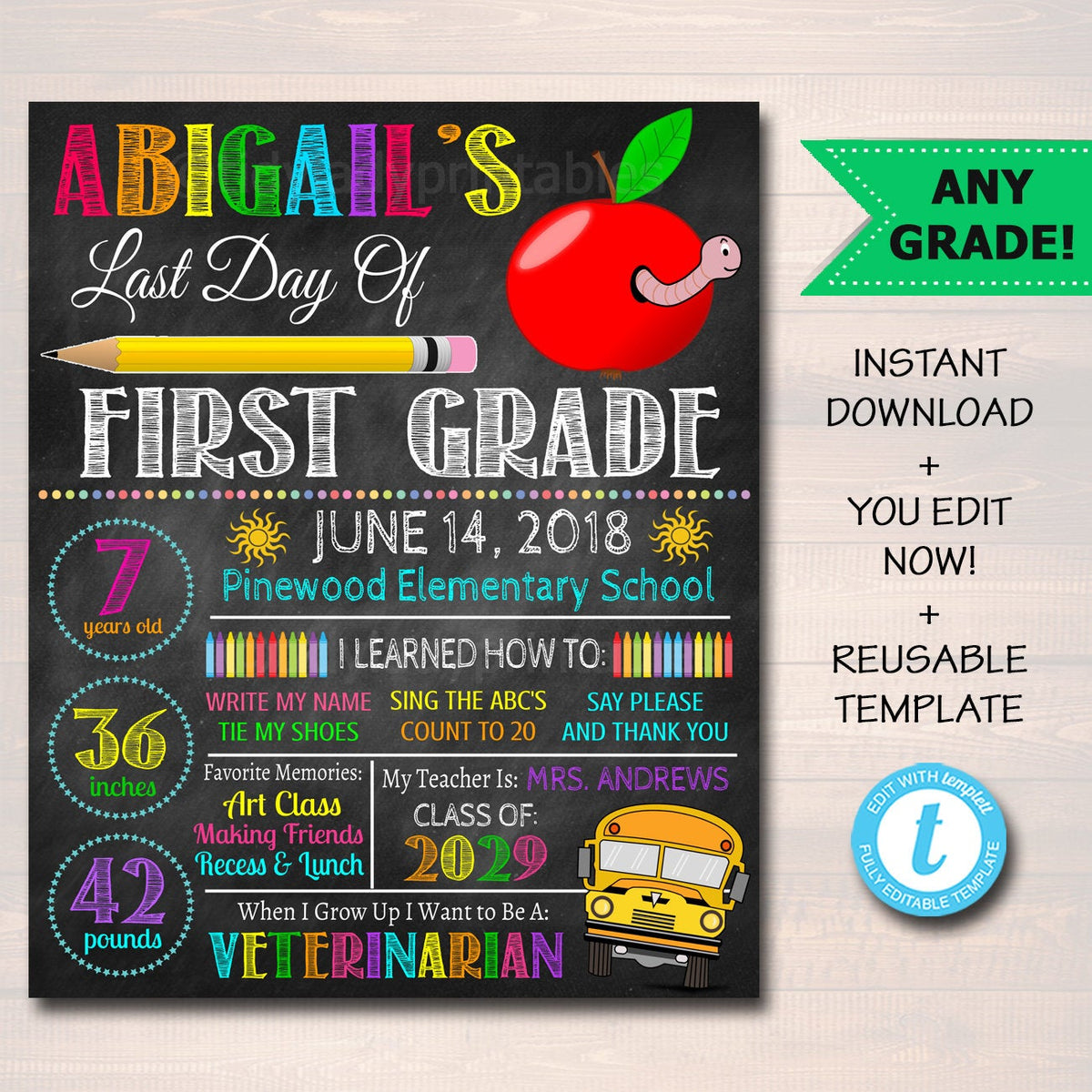 Last Day of School Sign | TidyLady Printables