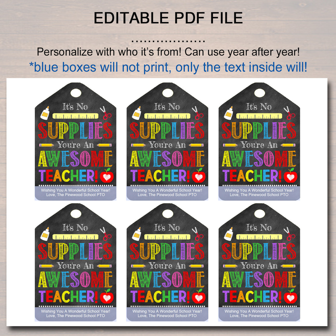 Teacher Appreciation "It's No Supplies" Printable Gift Tags — TidyLady ...