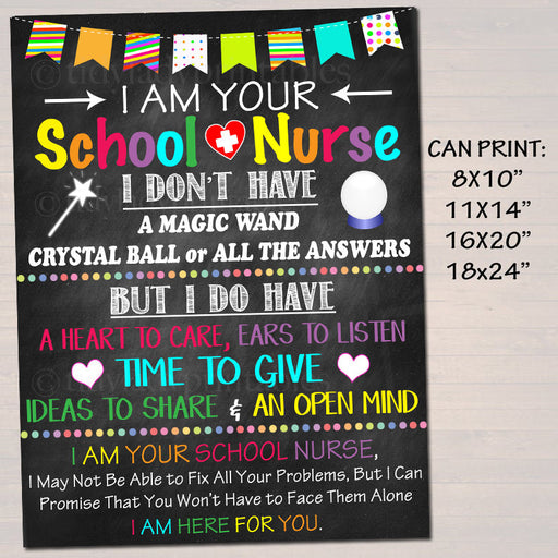 School Nurse Office Decor, I am Your School Nurse Sign Nursing Gift, School Health Office, Health Clinic Printable Wall Art INSTANT DOWNLOAD