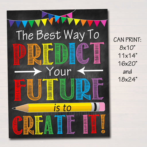 Classroom Printable Poster, Counselor Office Decor, Social Worker, High School Classroom Poster, Create Your Future, Motivational Teen Art
