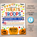 EDITABLE Treats For Troops Candy Drive Buy Back Military Fundraiser Flyer/Poster Printable, Community Halloween Event Church School Pto Pta