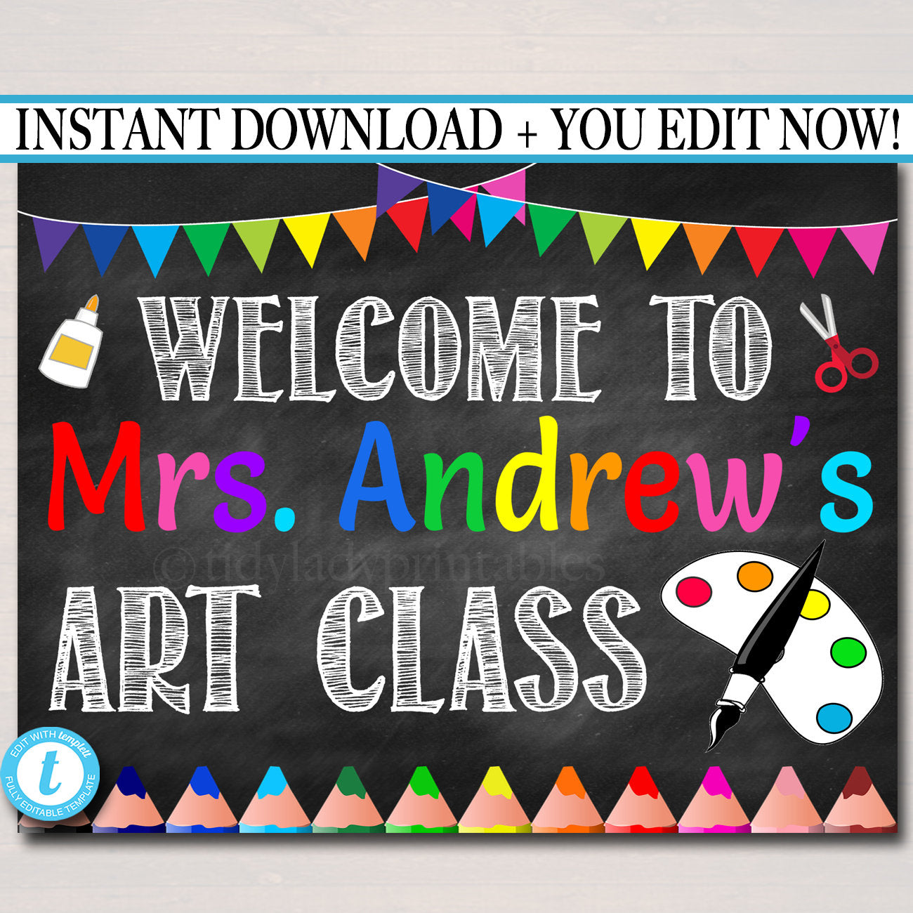 art-teacher-classroom-door-sign-tidylady-printables for Downloadable Free Printable Classroom Decorations Art Teacher Classroom Door Sign | TidyLady Printables for Downloadable Free Printable Classroom Decorations