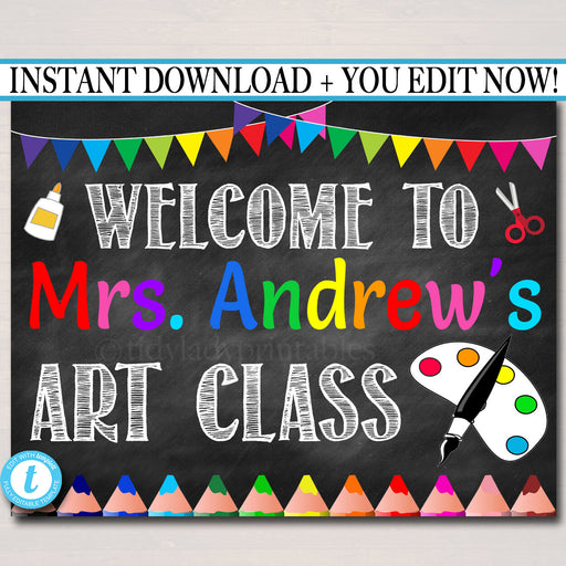 Art Teacher Classroom Door Sign, Printable Classroom Decor, Custom Teacher Sign, Back to School, School Door Sign, Teacher Door Hanger