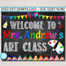 Art Teacher Classroom Door Sign, Printable Classroom Decor, Custom Teacher Sign, Back to School, School Door Sign, Teacher Door Hanger