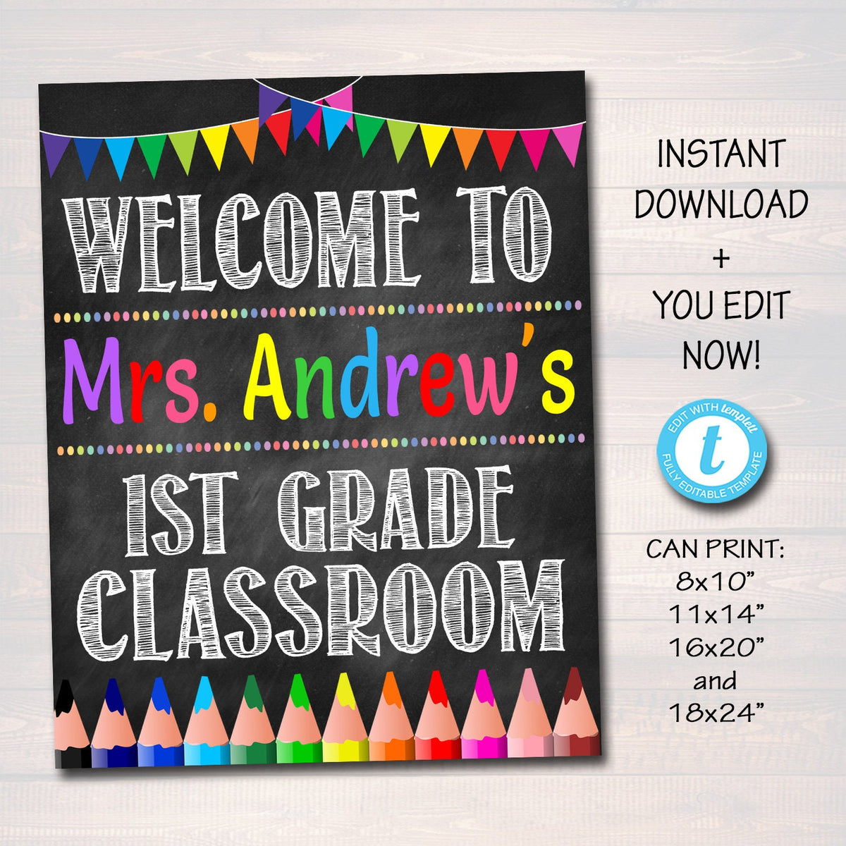 Teacher Classroom Door Welcome Sign | TidyLady Printables