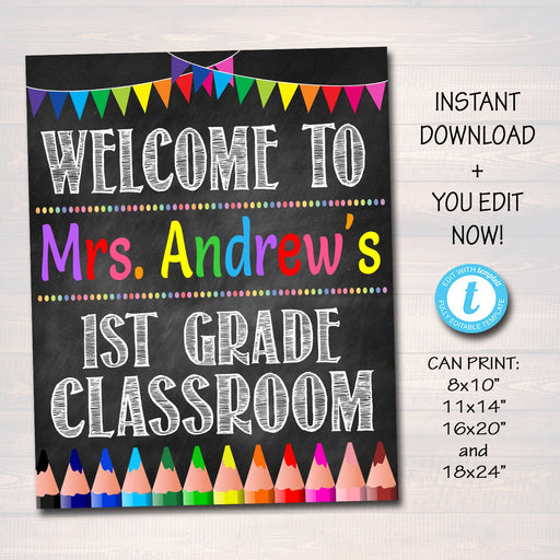EDITABLE Teacher Classroom Door Sign, Classroom Decor, Teacher Printable, Classroom Printable, Custom Teacher Sign, Back to School Supplies