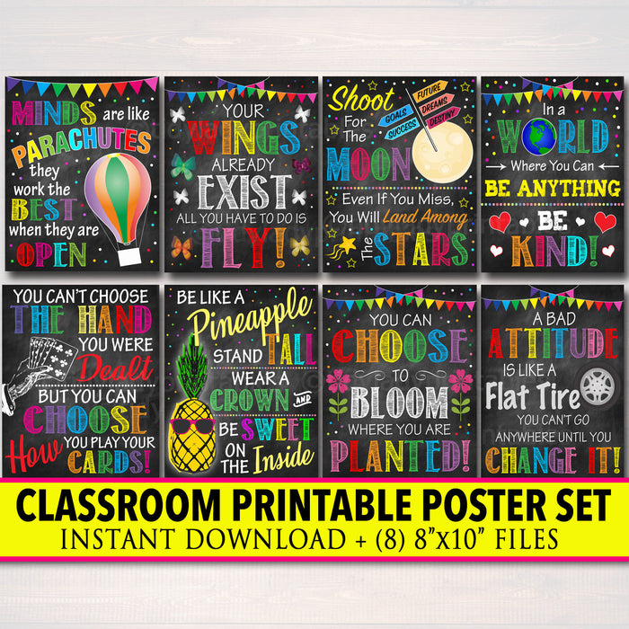 Set of 8 Classroom Printable Poster Set