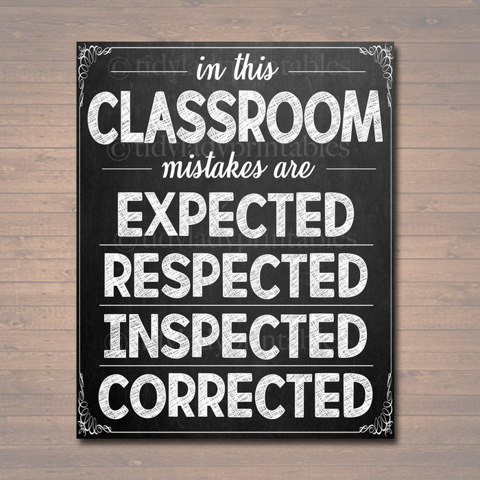 Classroom Decor, Mistakes Are Proof You're Trying Poster, Classroom Poster, Educational Motivational Poster, Mistakes Expected, Respected