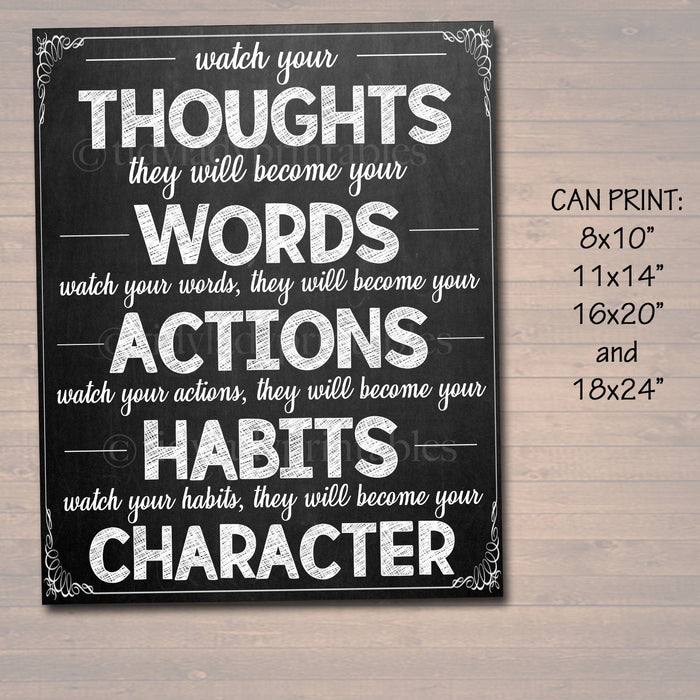 classroom-poster-thoughts-words-actions-motivational-decor-tidylady-printables for Free Printable Inspirational Classroom Posters Classroom Poster