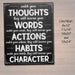 Classroom Printable Poster, Counselor Office Decor, High School Middle School Classroom, Thoughts Words Actions Character Motivational Decor