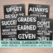 Printable Chalkboard Poster Set, Middle High School Classroom Teacher Art Success Quotes, Personal Responsibility, College Grades Are Earned