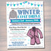 EDITABLE Winter Coat Drive Flyer, Printable PTA PTO, Charity Church Fundraiser, Printable Invitation, Cold Weather Jacket Donations Flyer