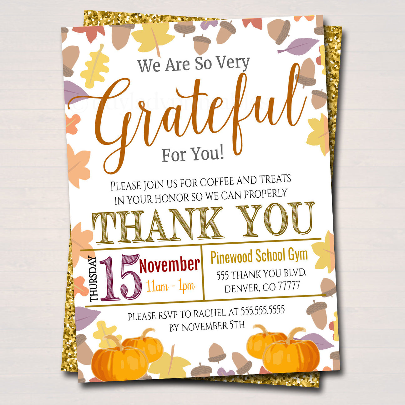 Fall Appreciation Invitation - Grateful For You Printable — TidyLady ...