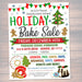 EDITABLE Holiday Bake Sale Flyer, Printable PTA PTO, School Family Fundraiser Event, Christmas Bakery, Church Printable Digital Invitation