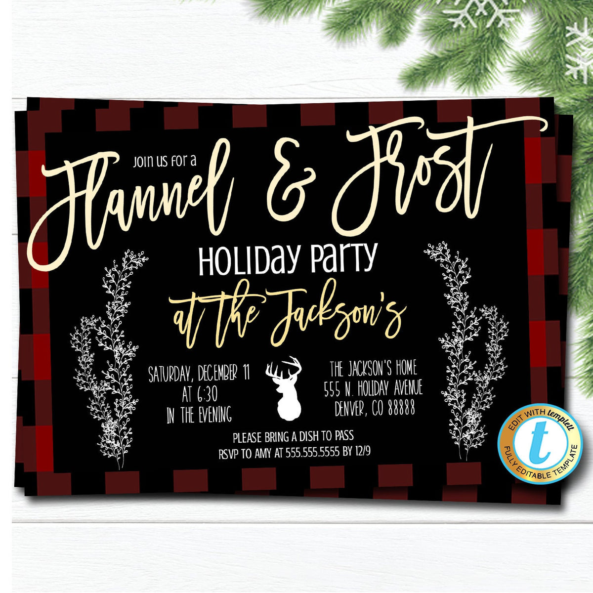 Flannel and Frost Party Invitation | TidyLady Printables
