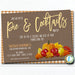 Pie Party Invite, Editable Cocktails and Pie Party, Fall Thanksgiving Pumpkin Invitation, Customer Appreciation, INSTANT DOWNLOAD Template