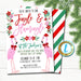 Christmas Invitation, Flamingo Flamingle and Jingle Party, Tropical Preppy Christmas in July Luau Floral Invite, Editable Template Download