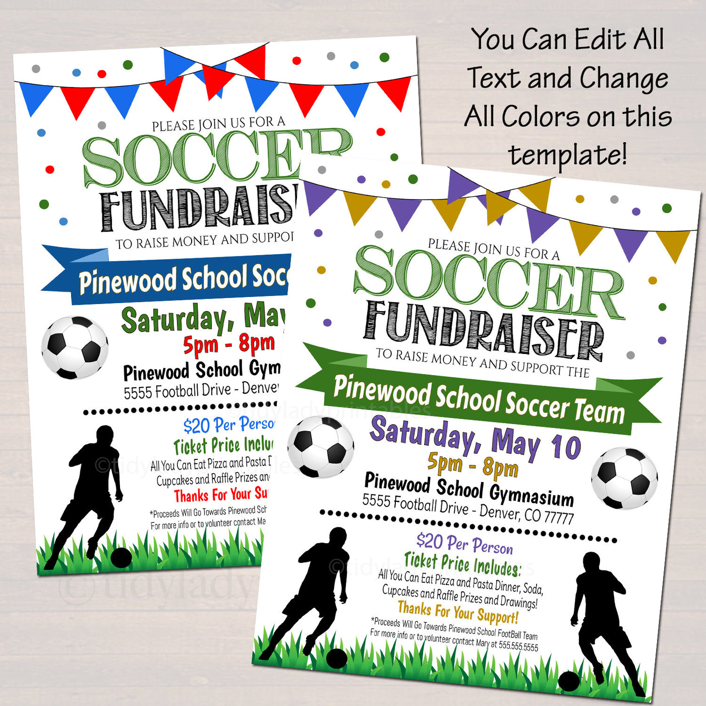 Soccer Fundraiser Benefit Event Flyer | TidyLady Printables