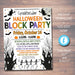 Halloween Block Party Festival Harvest Invite Flyer, Editable Printable Halloween Invitation Neighborhood, pto pta Church School Festival