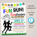 EDITABLE Fun Run Flyer Printable, School Community Fundraising Event Charity Race Run Benefit Fundraiser, Fun Run Template 5k 10k Race Flyer