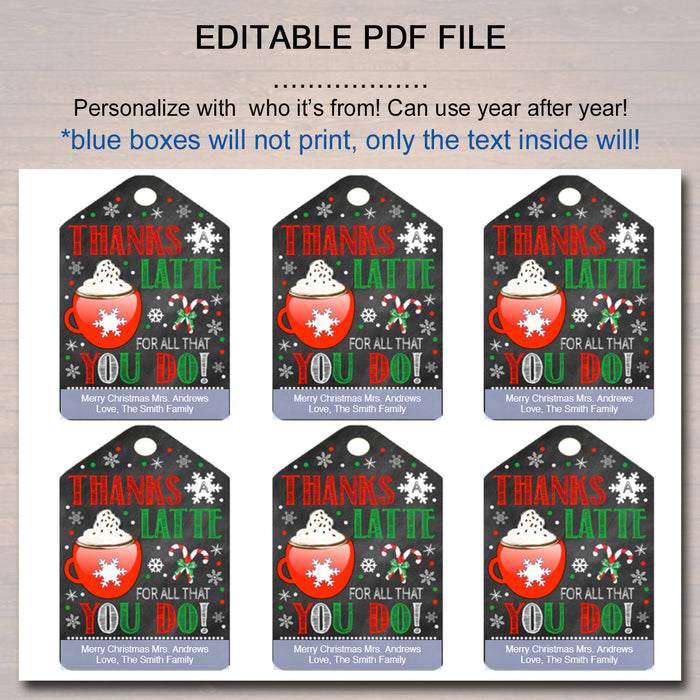 Printable Christmas Holiday Gift Tags - Farmhouse Chalkboard Style