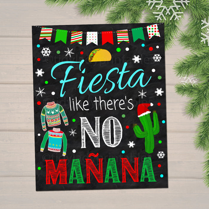 Christmas Ugly Sweater Fiesta Party Set - Invite - Welcome Sign - Decor Signs