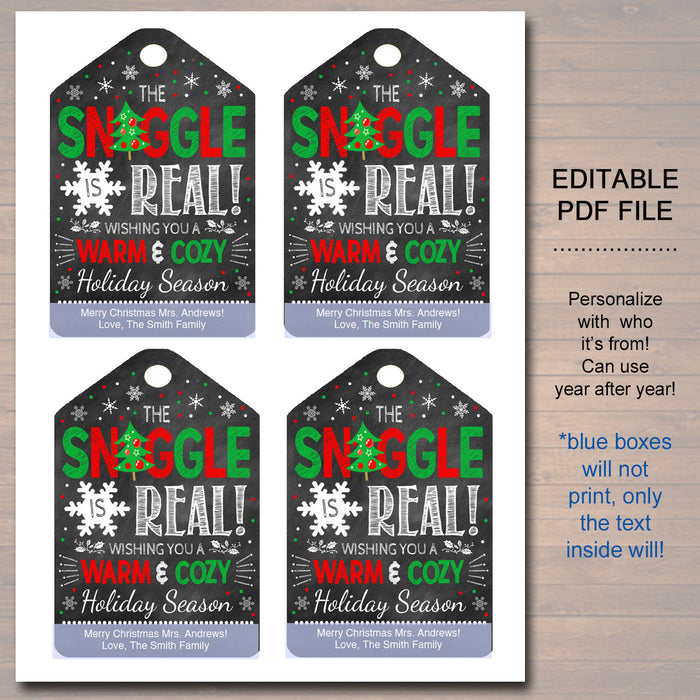 The Snuggle is Real Christmas Gift Tags